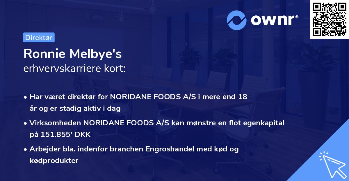 Ronnie Melbye's erhvervskarriere kort