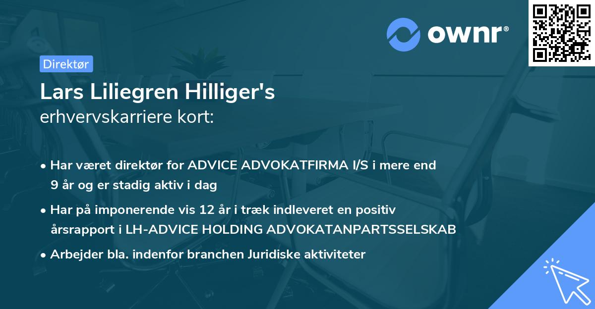 Lars Liliegren Hilliger's erhvervskarriere kort