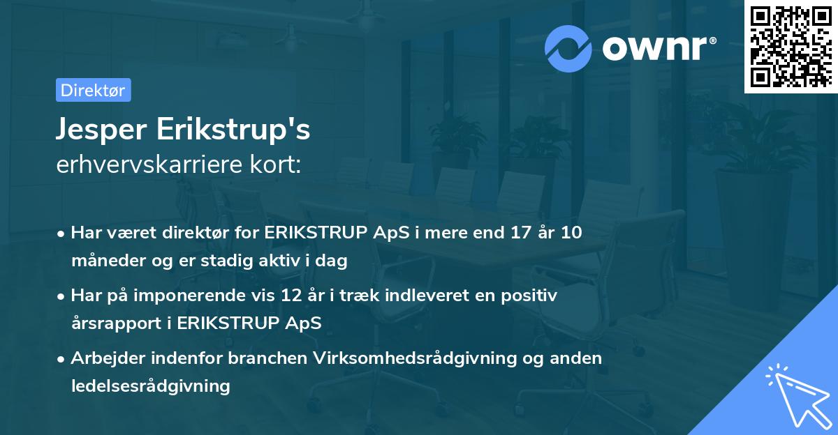 Jesper Erikstrup's erhvervskarriere kort