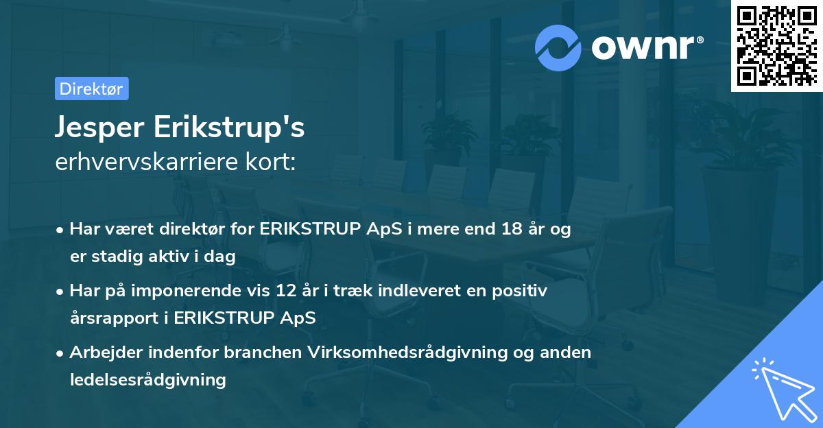 Jesper Erikstrup's erhvervskarriere kort