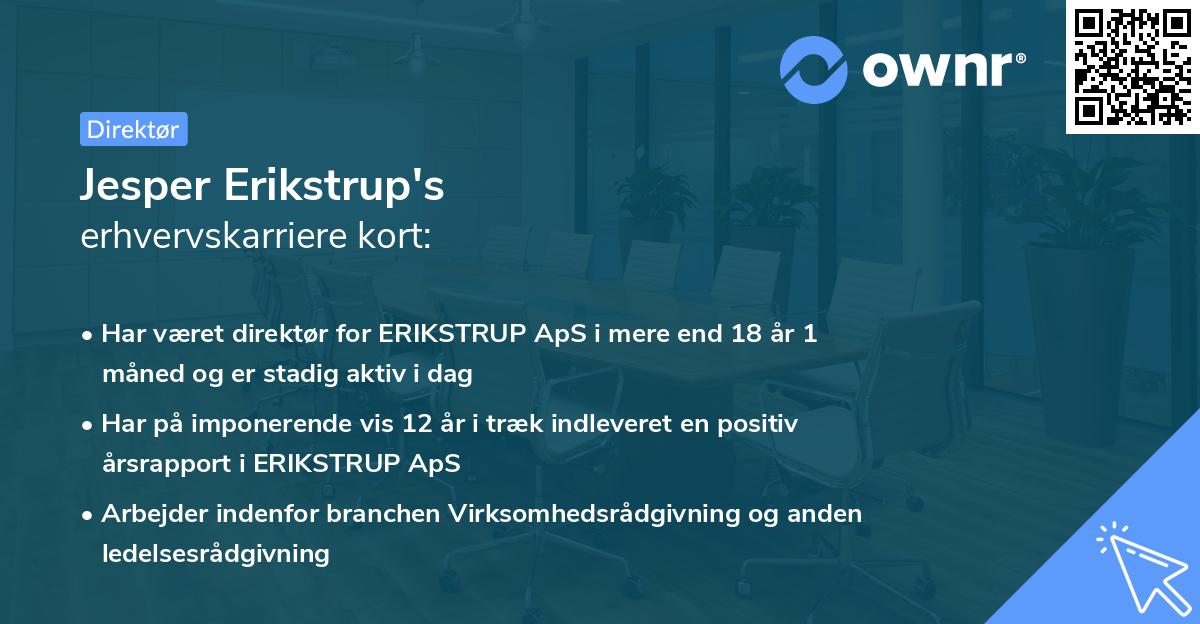 Jesper Erikstrup's erhvervskarriere kort