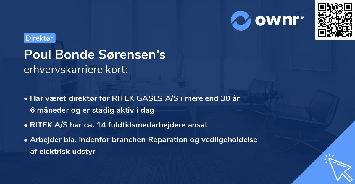 Poul Bonde Sørensen's erhvervskarriere kort