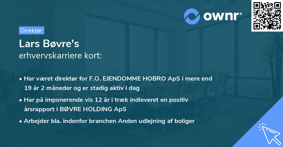Lars Bøvre's erhvervskarriere kort