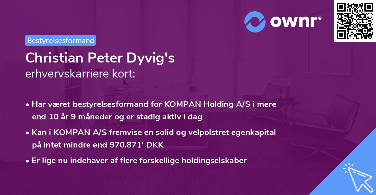 Christian Peter Dyvig's erhvervskarriere kort