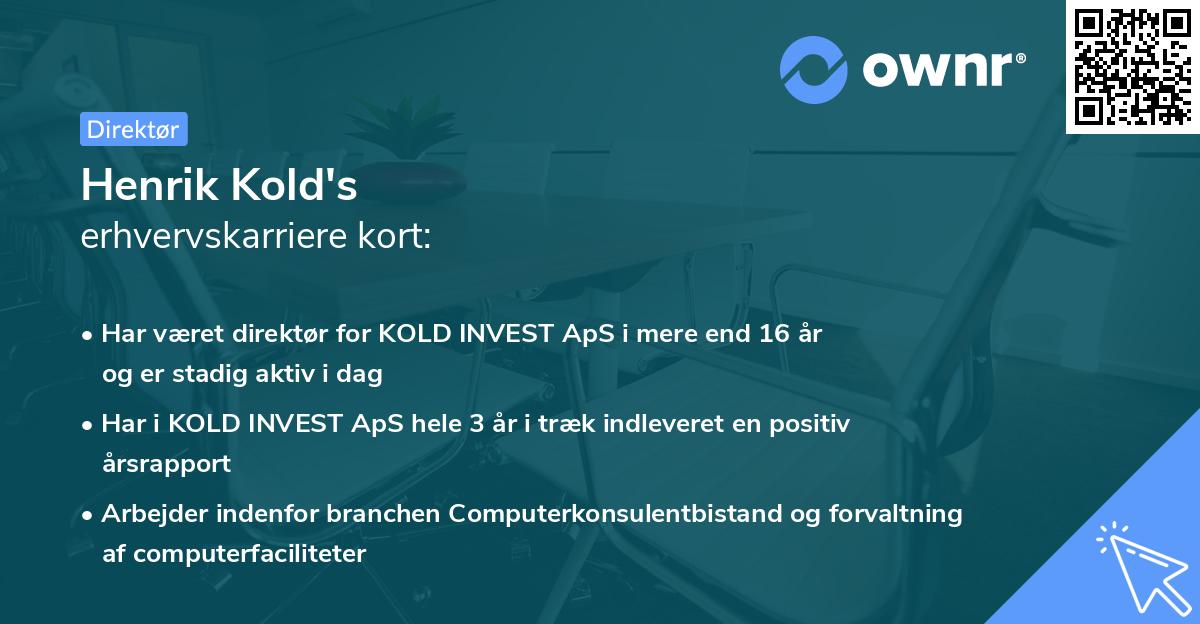 Henrik Kold's erhvervskarriere kort