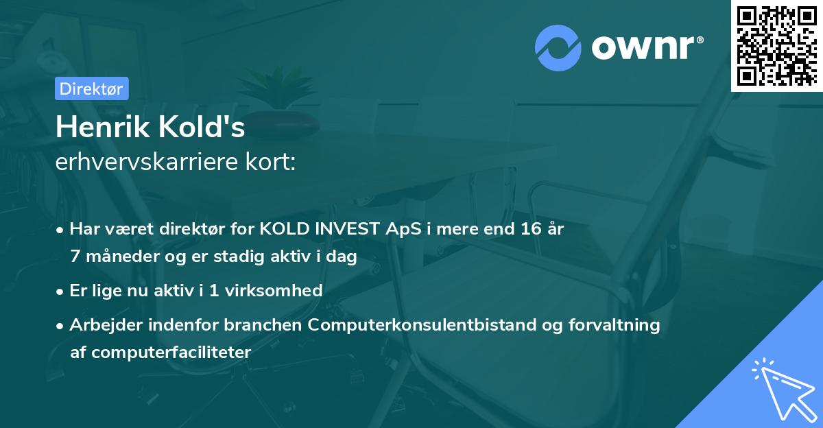 Henrik Kold's erhvervskarriere kort