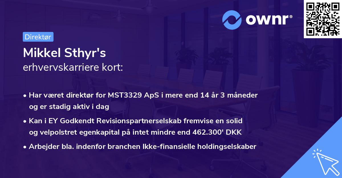 Mikkel Sthyr's erhvervskarriere kort