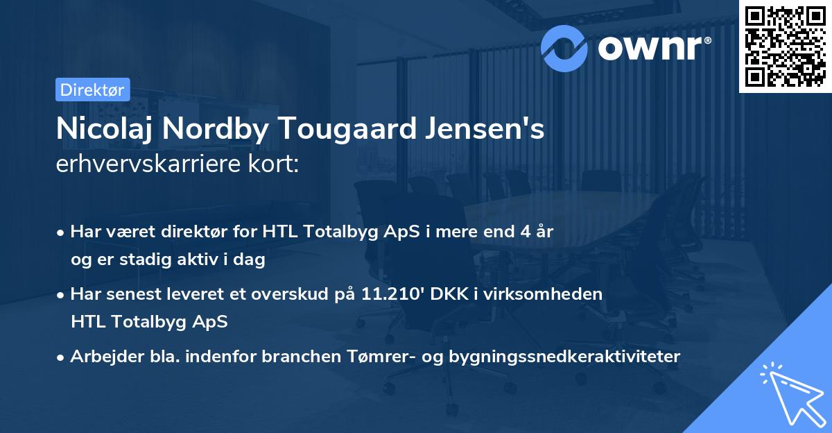 Nicolaj Nordby Tougaard Jensen's erhvervskarriere kort