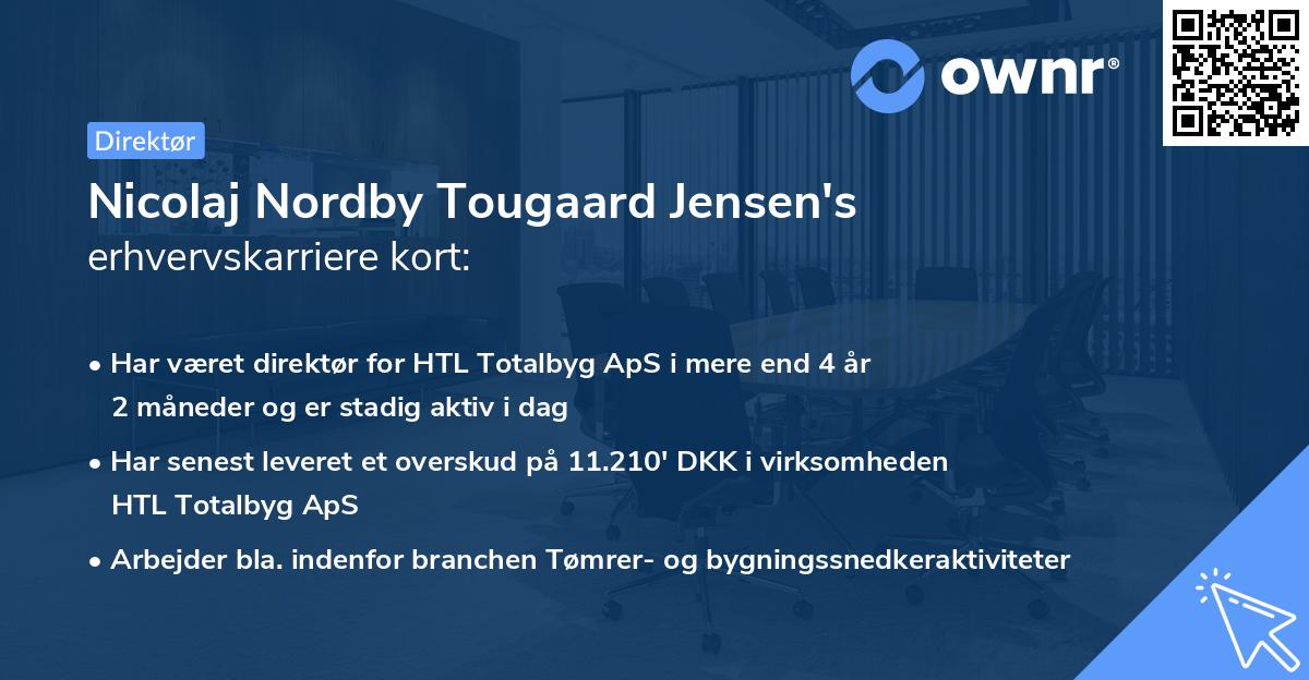 Nicolaj Nordby Tougaard Jensen's erhvervskarriere kort