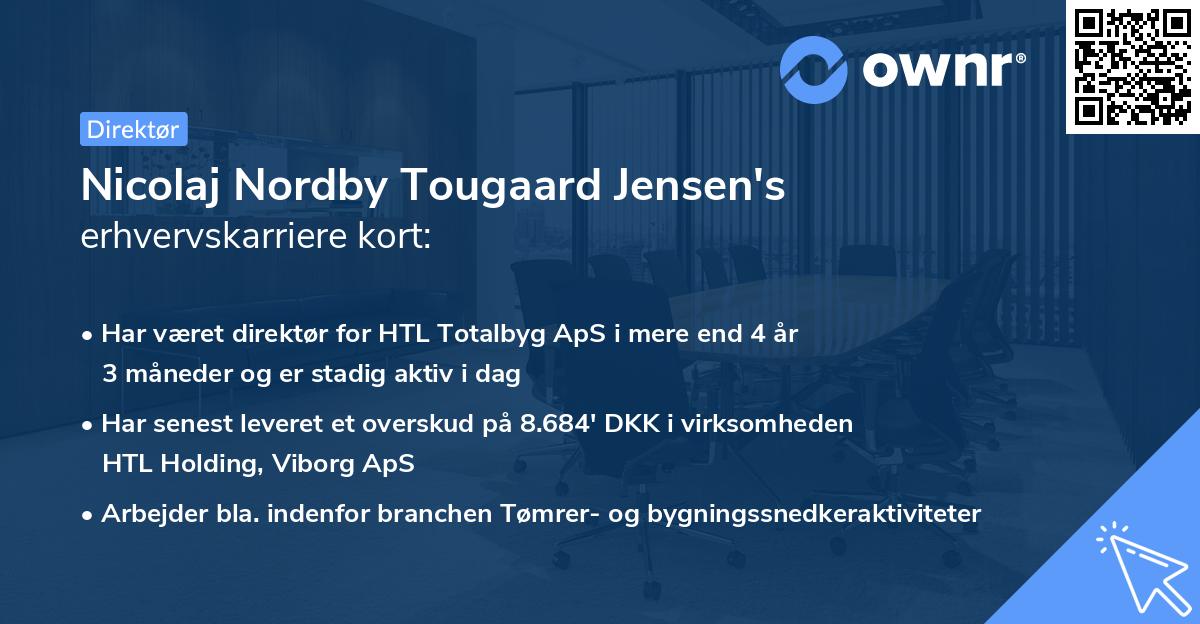 Nicolaj Nordby Tougaard Jensen's erhvervskarriere kort