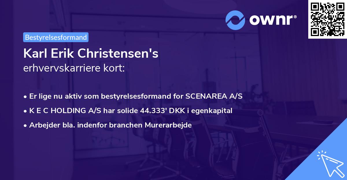 Karl Erik Christensen's erhvervskarriere kort