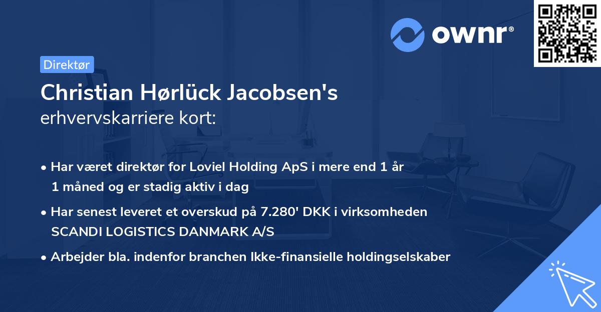Christian Hørlück Jacobsen's erhvervskarriere kort