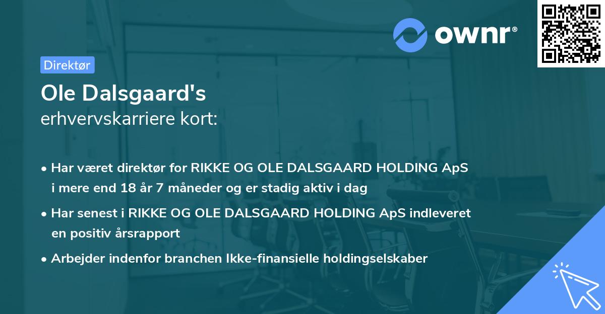 Ole Dalsgaard's erhvervskarriere kort
