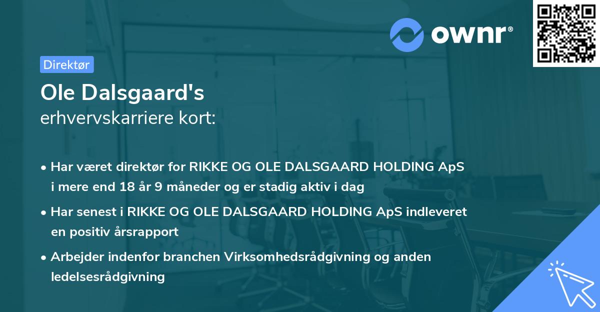 Ole Dalsgaard's erhvervskarriere kort