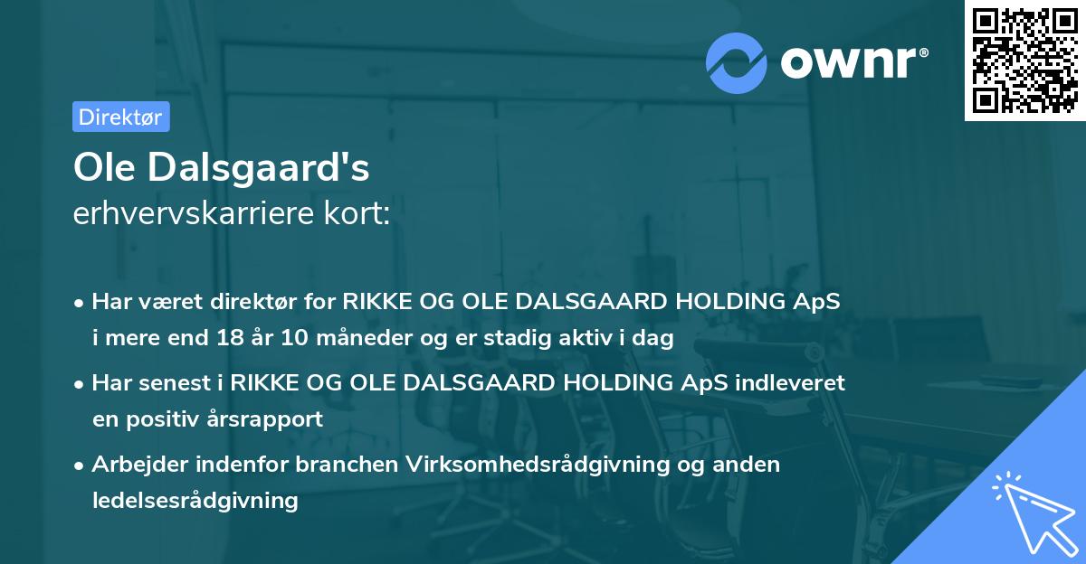 Ole Dalsgaard's erhvervskarriere kort