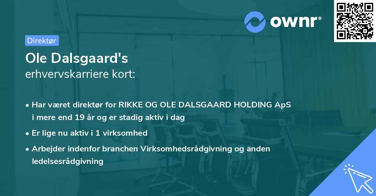 Ole Dalsgaard's erhvervskarriere kort