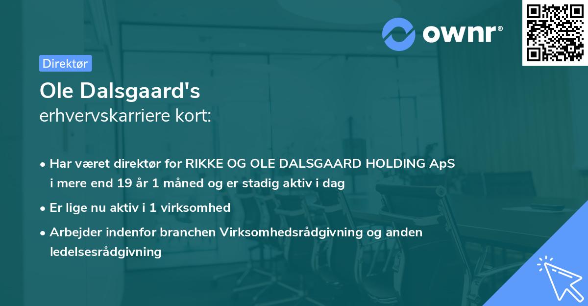 Ole Dalsgaard's erhvervskarriere kort