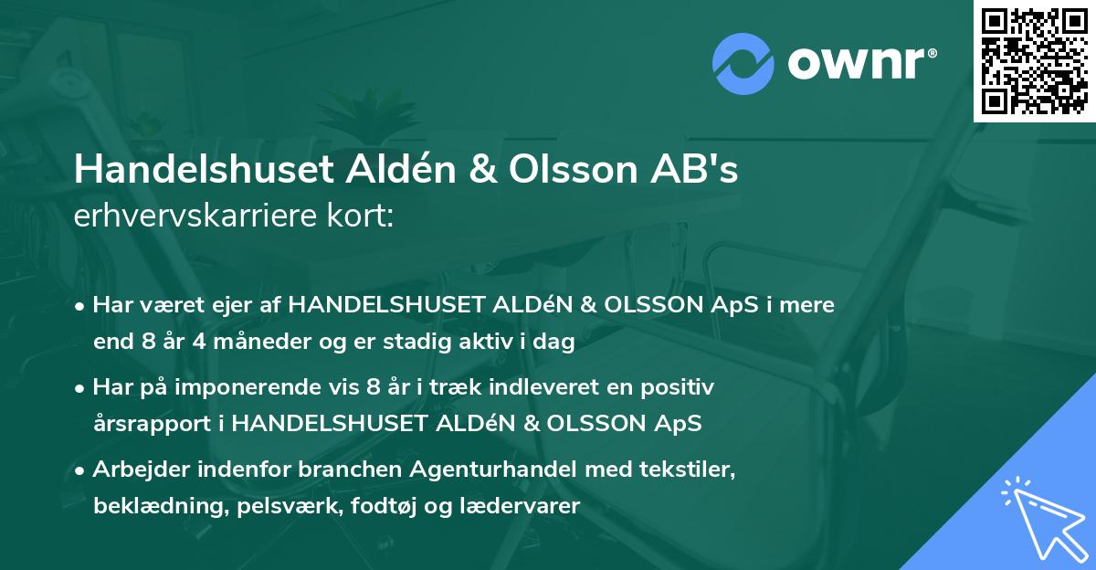 Handelshuset Aldén & Olsson AB's erhvervskarriere kort