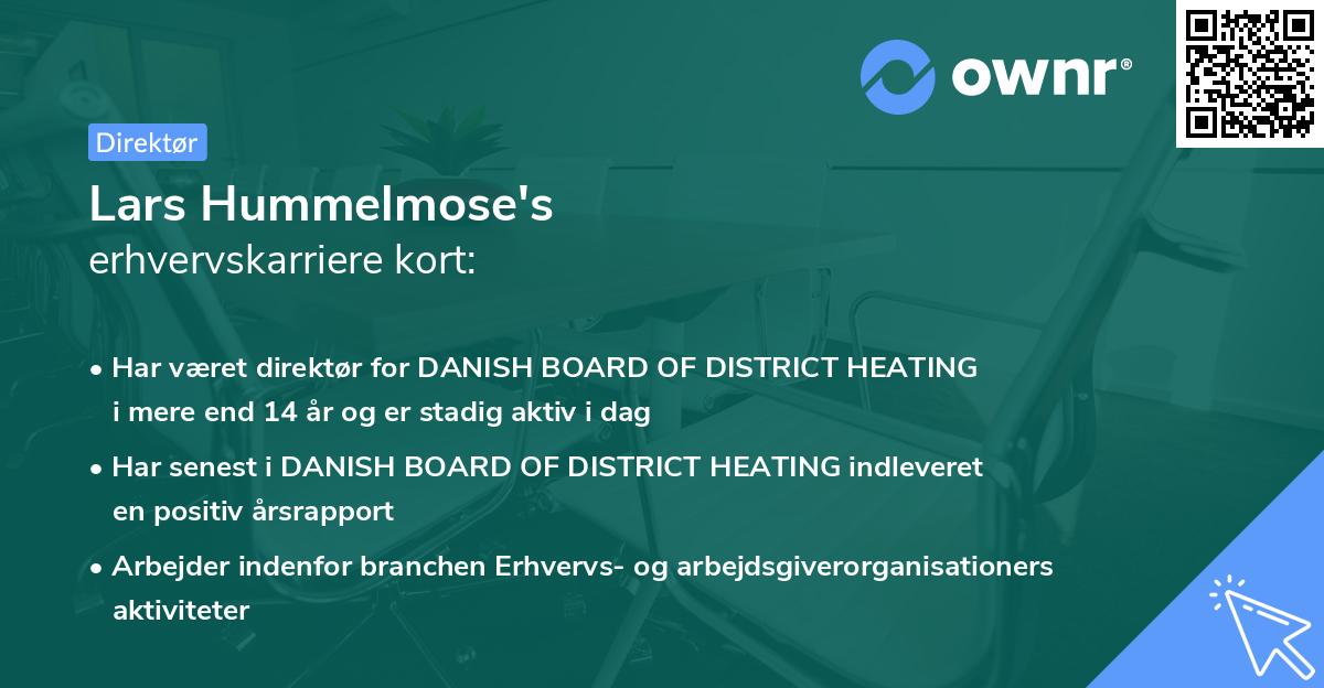 Lars Hummelmose's erhvervskarriere kort