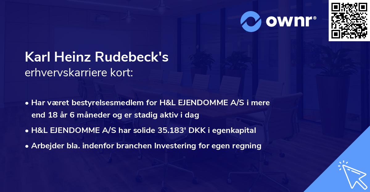 Karl Heinz Rudebeck's erhvervskarriere kort