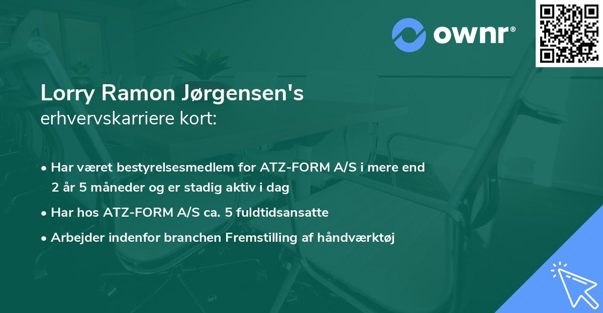 Lorry Ramon Jørgensen's erhvervskarriere kort