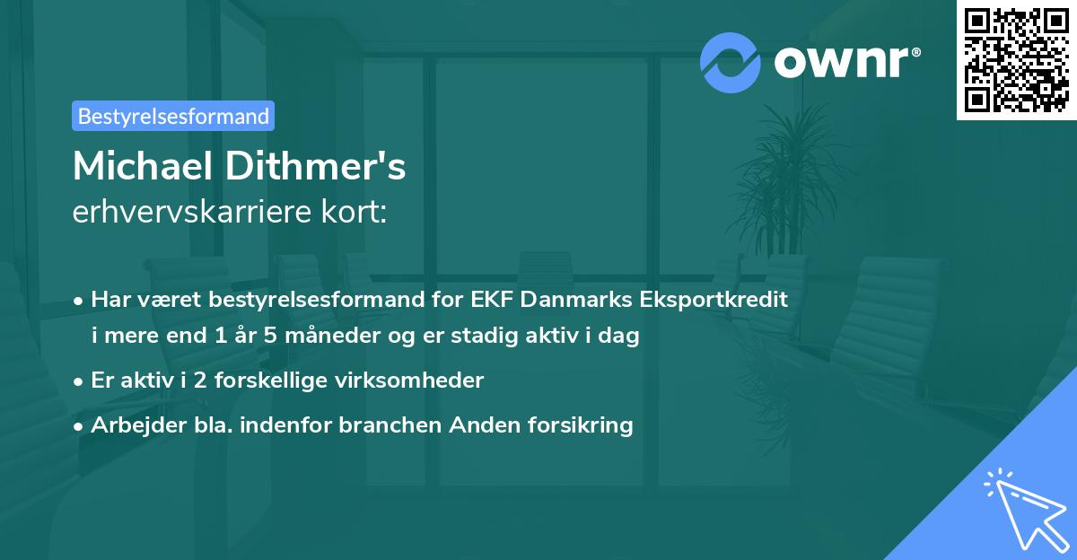 Michael Dithmer's erhvervskarriere kort