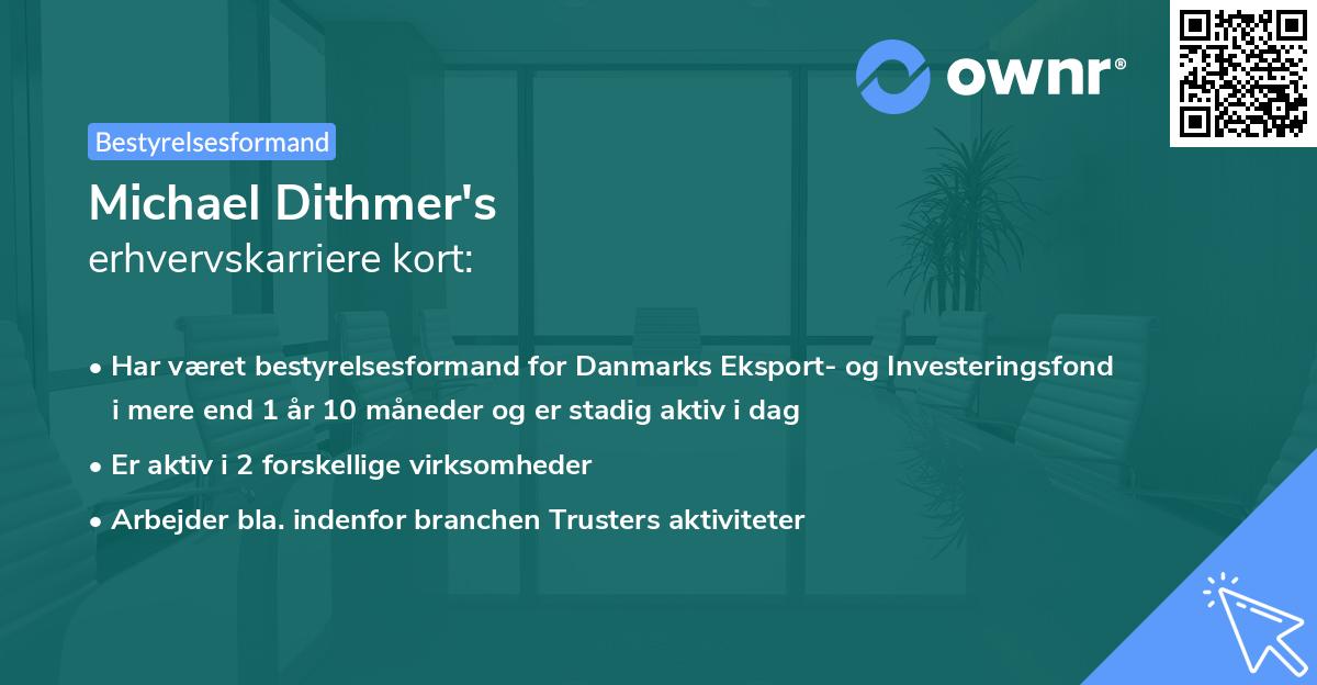 Michael Dithmer's erhvervskarriere kort
