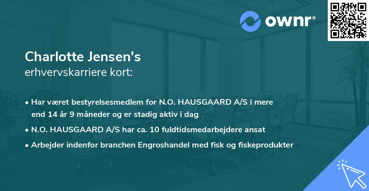 Charlotte Jensen's erhvervskarriere kort