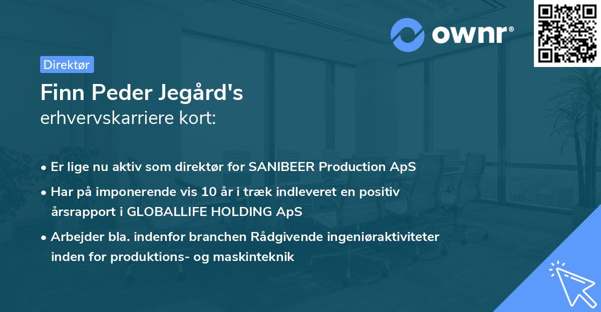 Finn Peder Jegård's erhvervskarriere kort