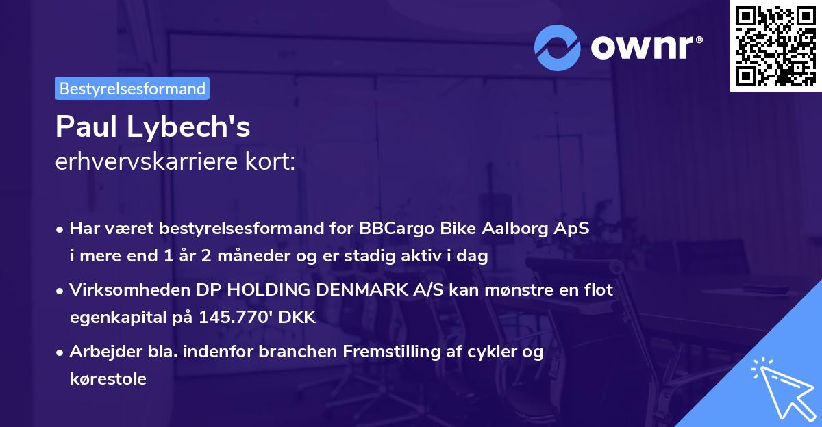Paul Lybech's erhvervskarriere kort