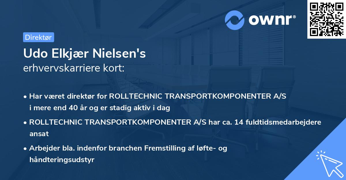Udo Elkjær Nielsen's erhvervskarriere kort