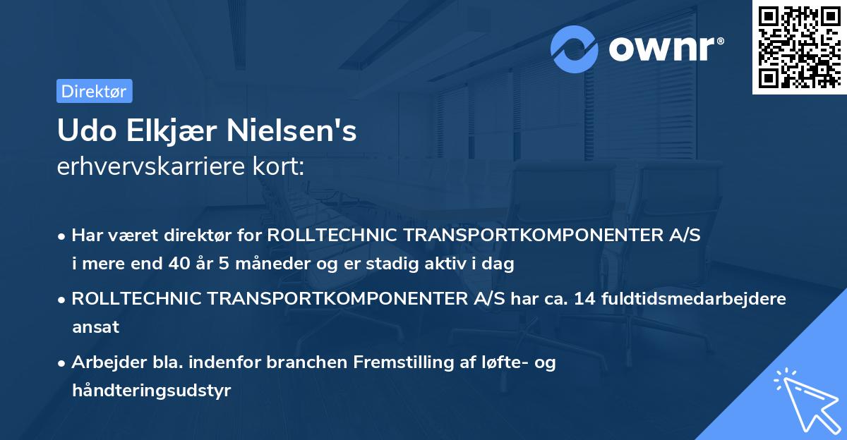 Udo Elkjær Nielsen's erhvervskarriere kort