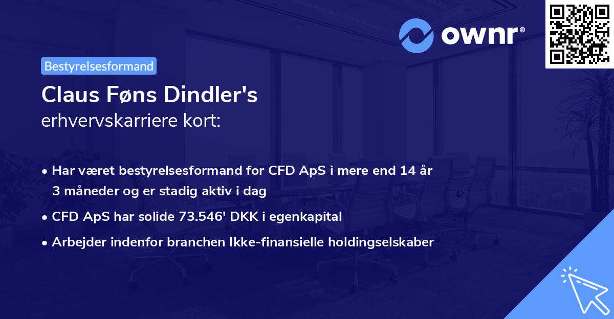 Claus Føns Dindler's erhvervskarriere kort