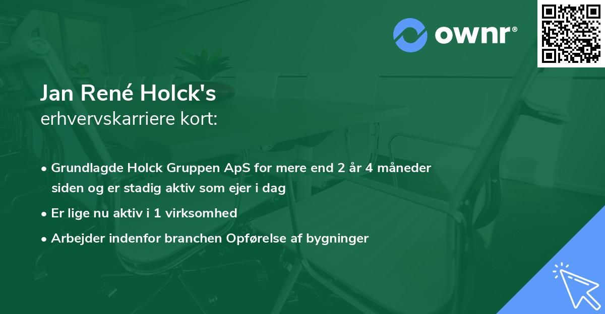 Jan René Holck's erhvervskarriere kort