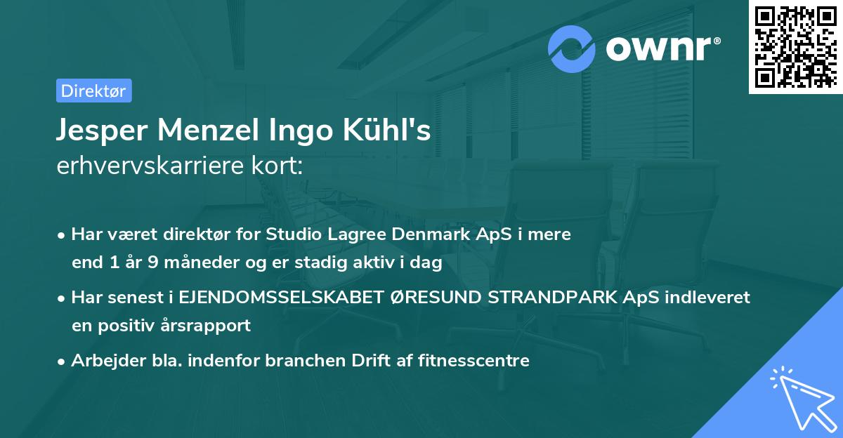 Jesper Menzel Ingo Kühl's erhvervskarriere kort