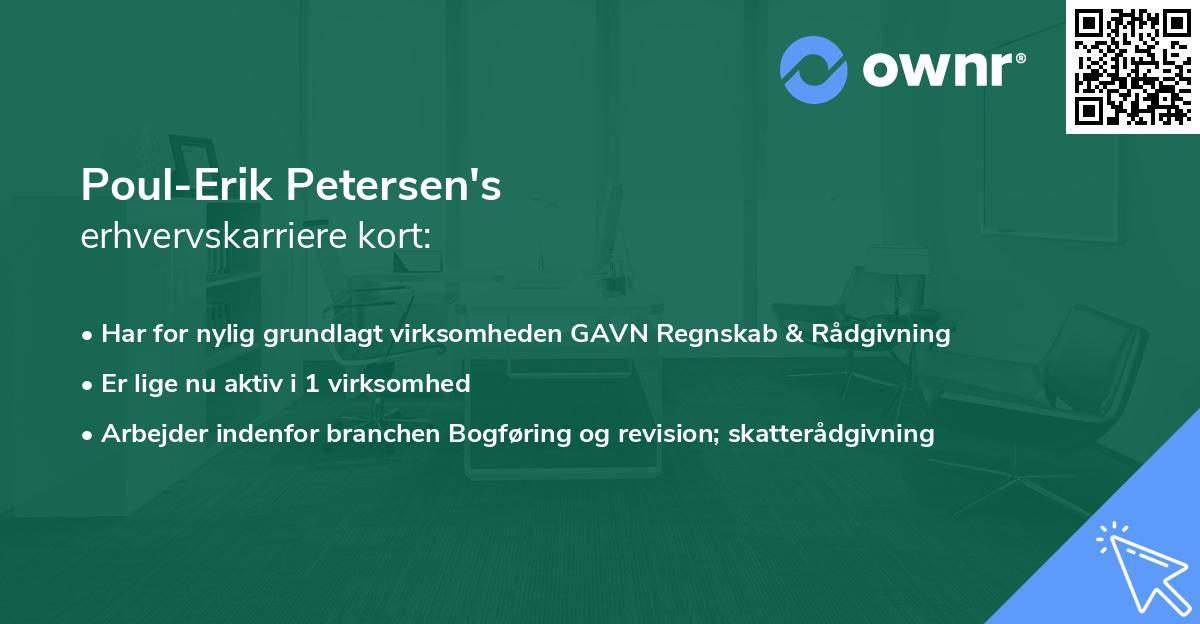 Poul-Erik Petersen's erhvervskarriere kort