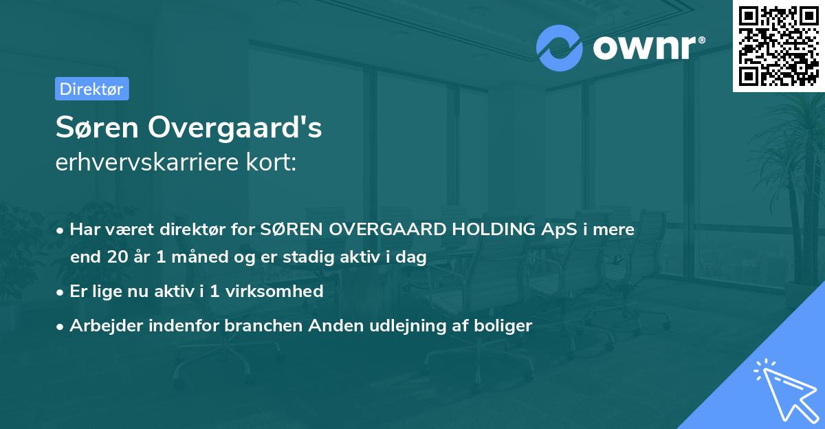 Søren Overgaard's erhvervskarriere kort