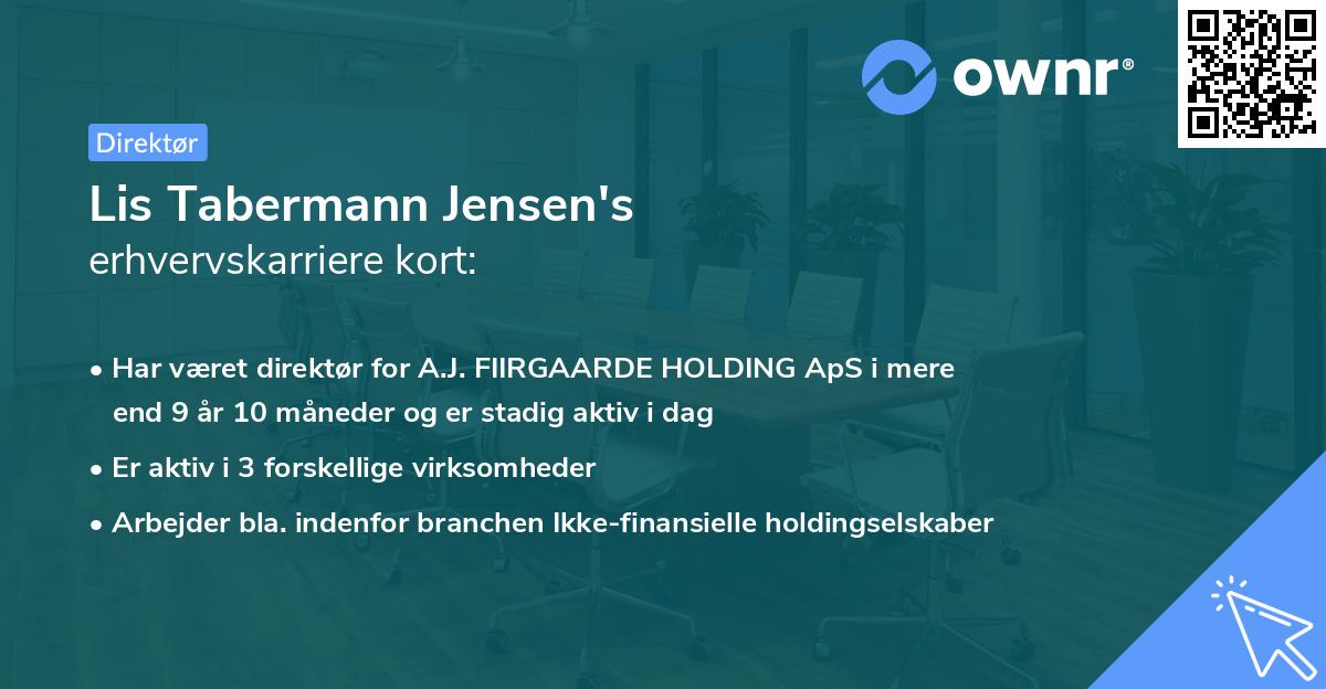 Lis Tabermann Jensen's erhvervskarriere kort