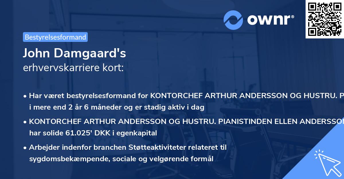 John Damgaard's erhvervskarriere kort