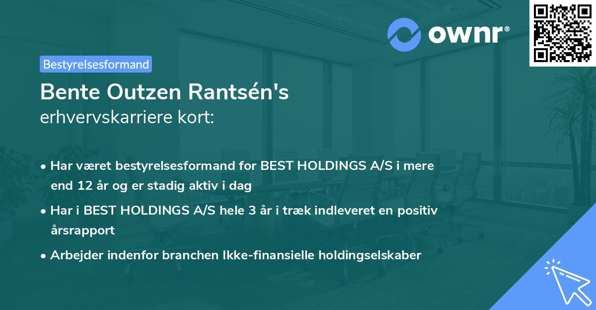 Bente Outzen Rantsén's erhvervskarriere kort