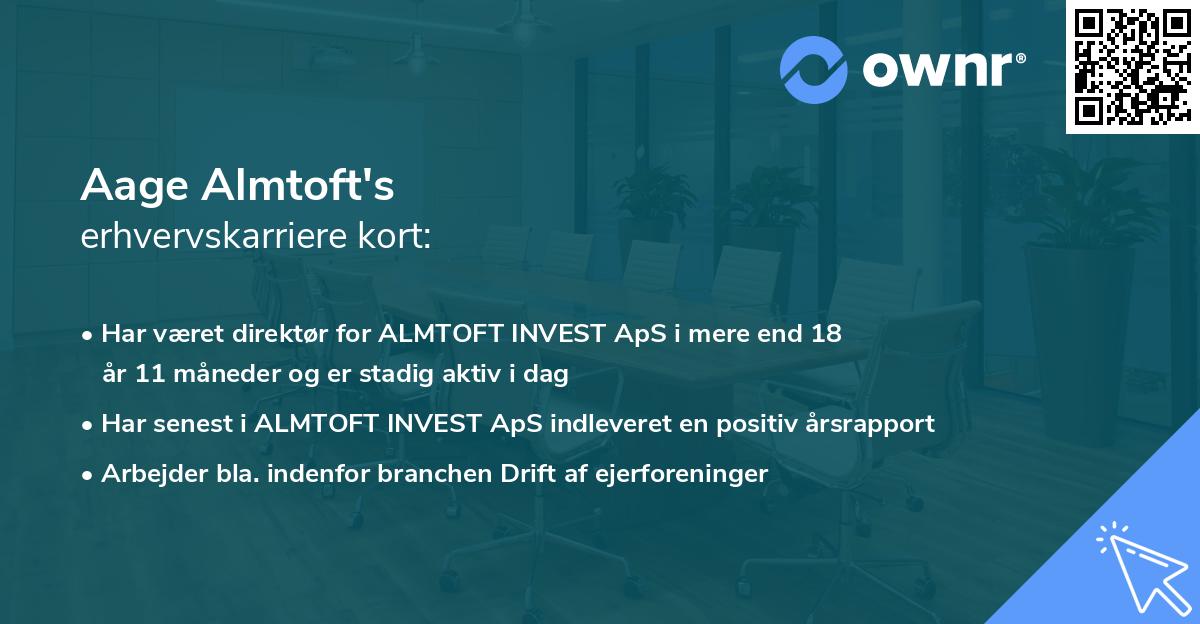 Aage Almtoft's erhvervskarriere kort