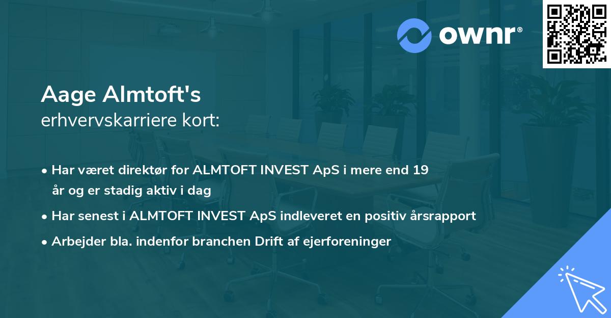 Aage Almtoft's erhvervskarriere kort