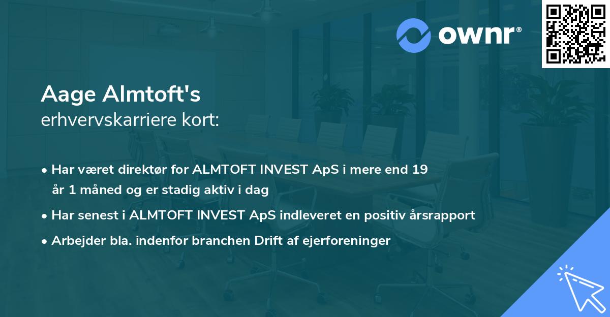 Aage Almtoft's erhvervskarriere kort