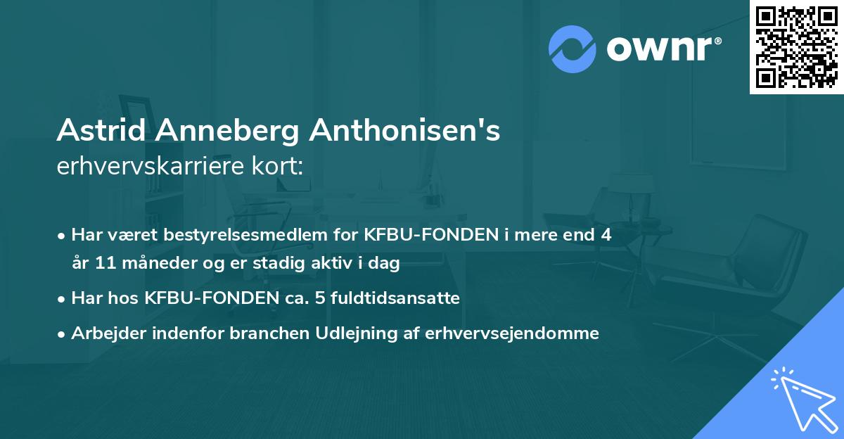 Astrid Anneberg Anthonisen's erhvervskarriere kort