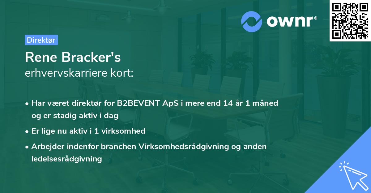 Rene Bracker's erhvervskarriere kort