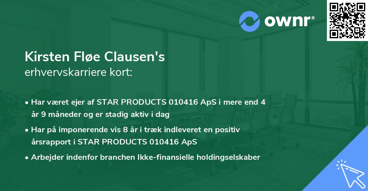 Kirsten Fløe Clausen's erhvervskarriere kort