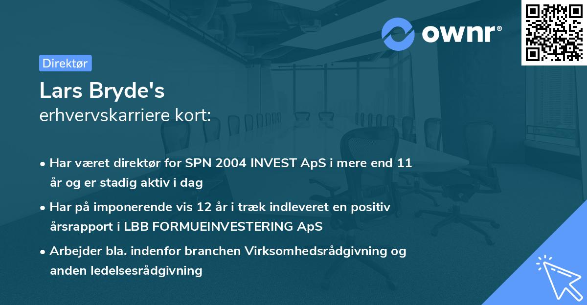 Lars Bryde's erhvervskarriere kort
