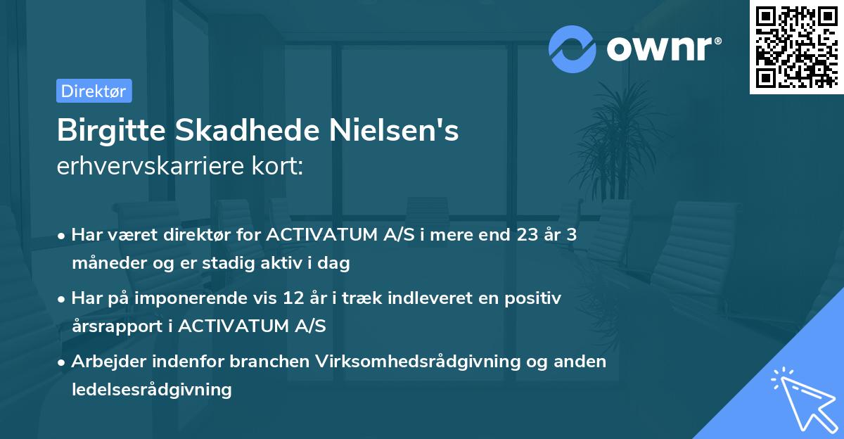 Birgitte Skadhede Nielsen's erhvervskarriere kort