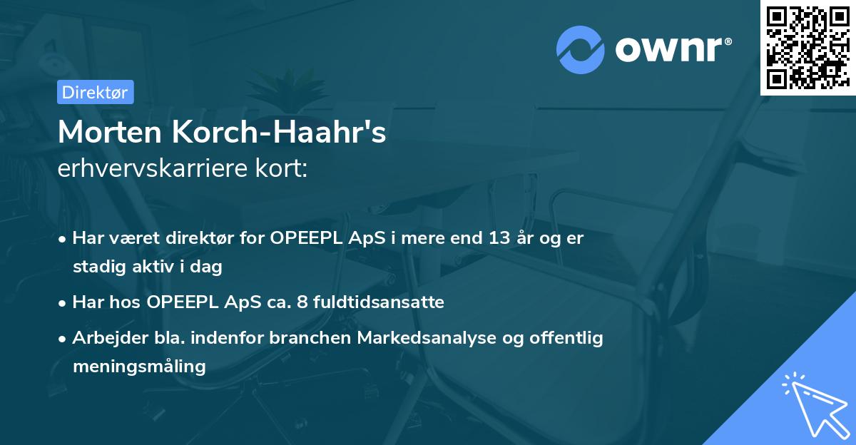 Morten Korch-Haahr's erhvervskarriere kort