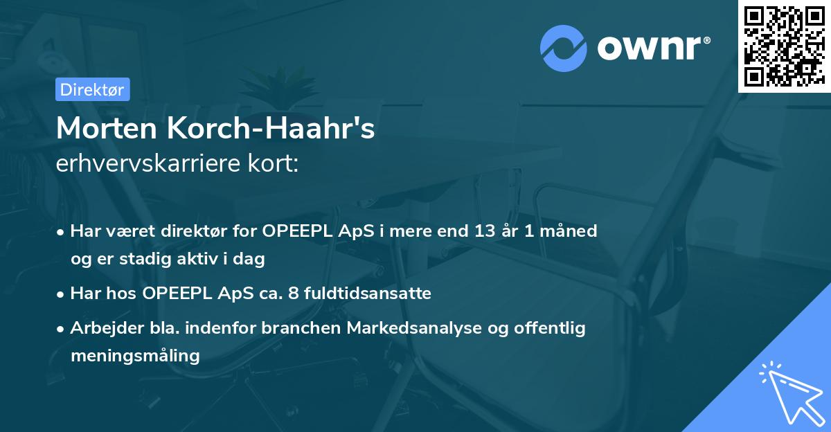 Morten Korch-Haahr's erhvervskarriere kort